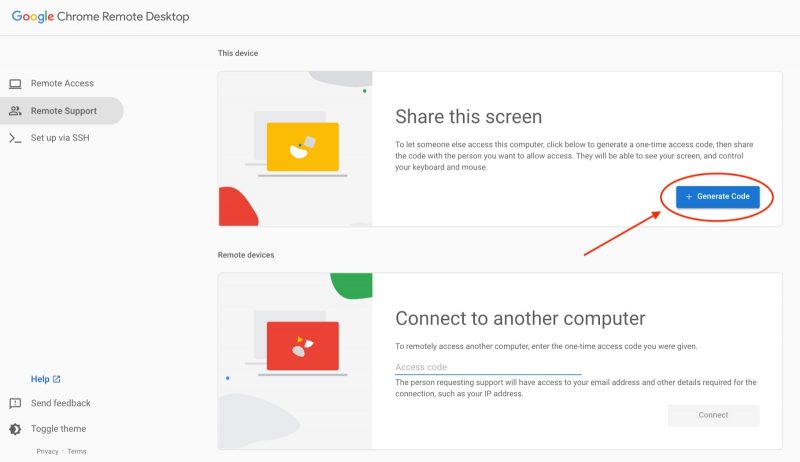 Donner le contrôle de partage d'écran Google Meet