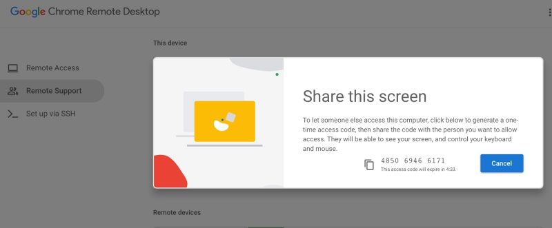 Conceder controlo de partilha de ecrã do Google Meet
