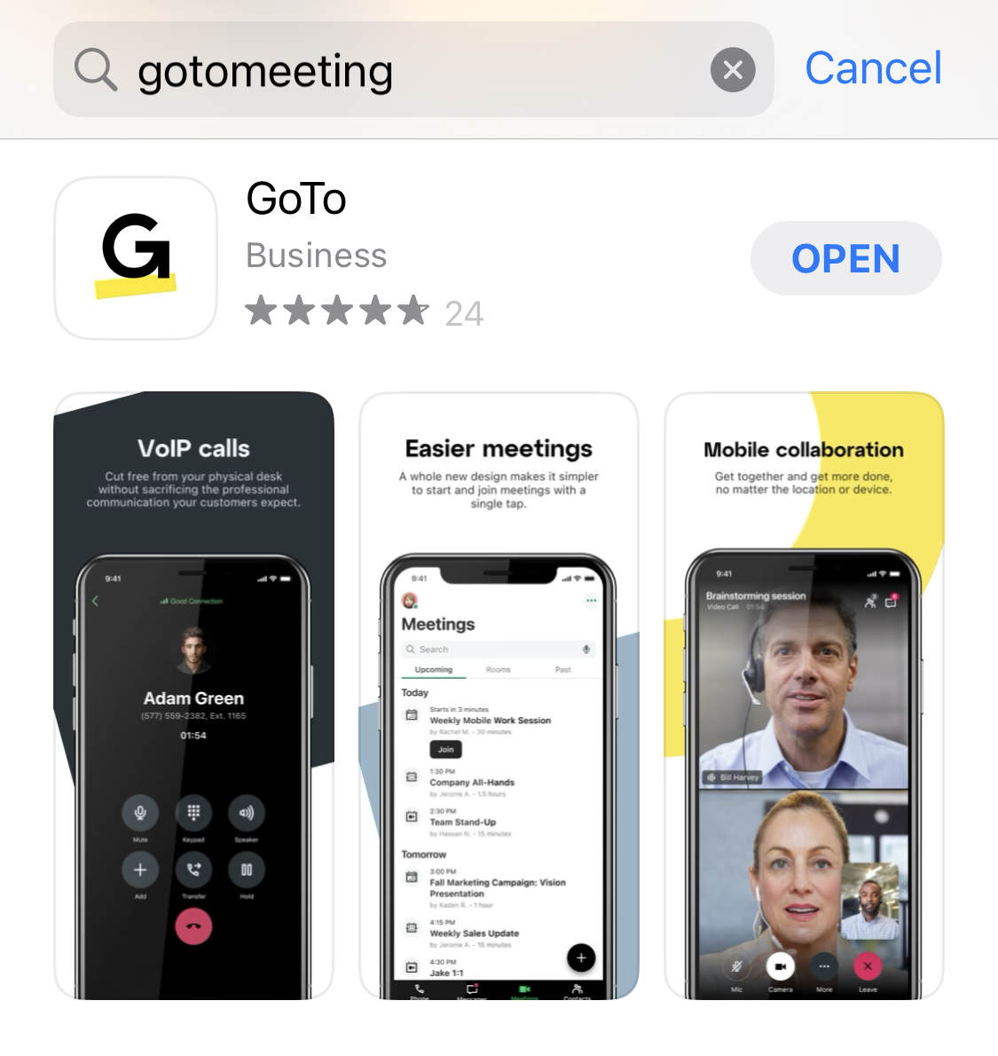 GoToMeeting iOS app