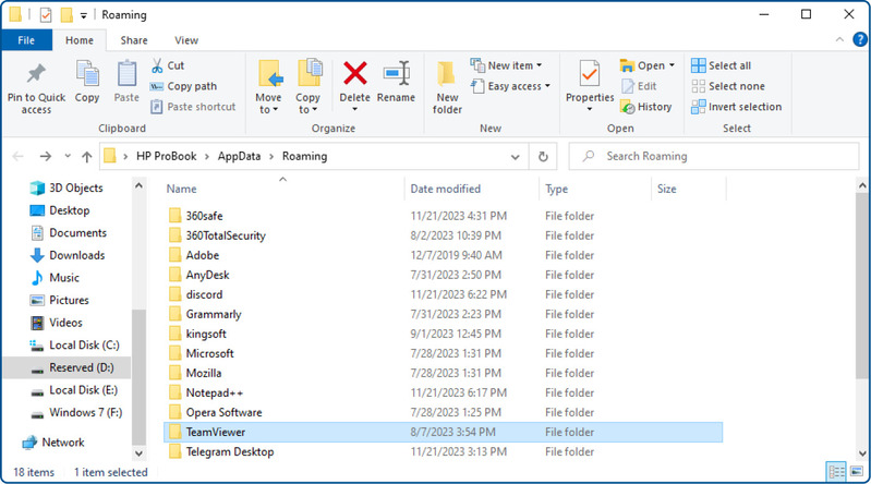 Désinstaller TeamViewer sur Windows