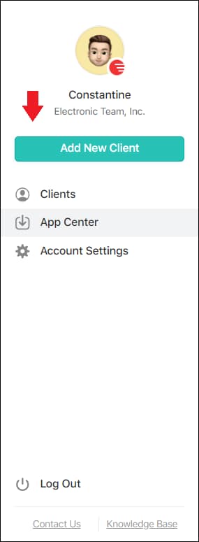 Adding a new client in HelpWire interface